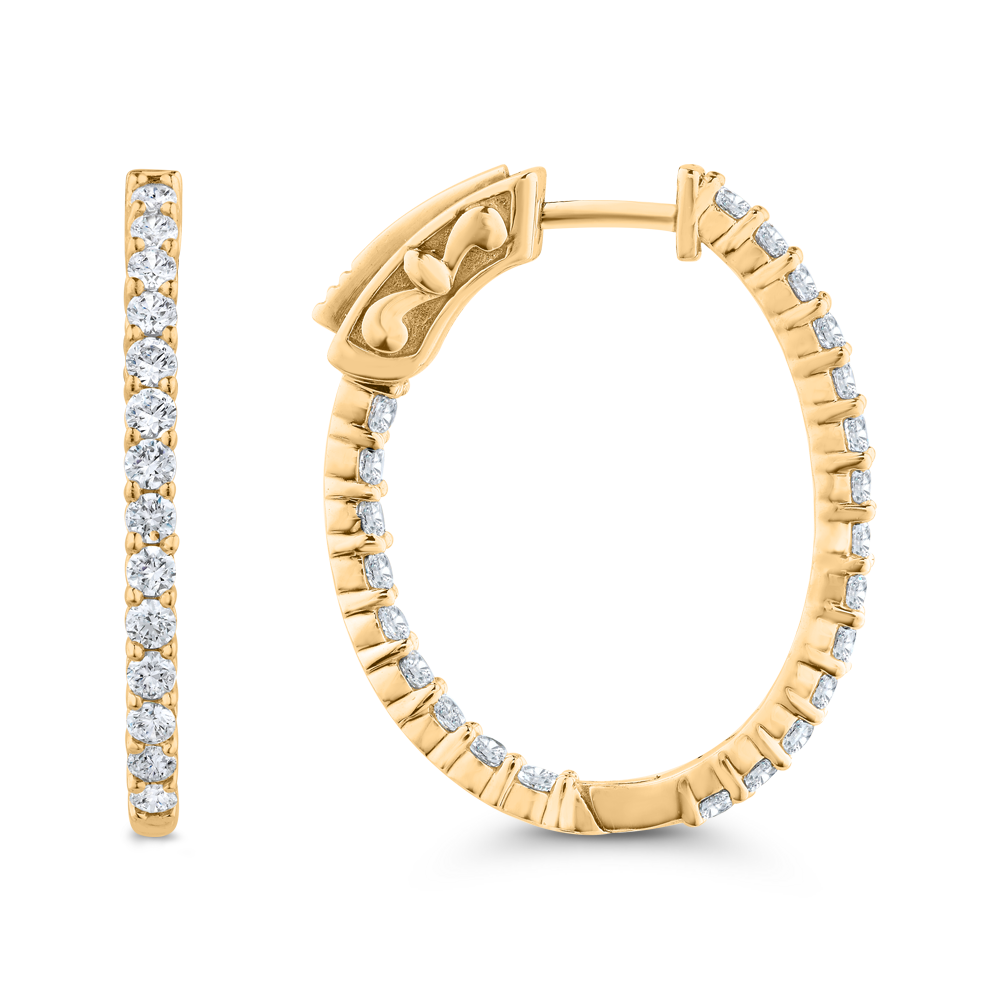 Classic Elongated Lab Grown Inside Out Diamond Hoops