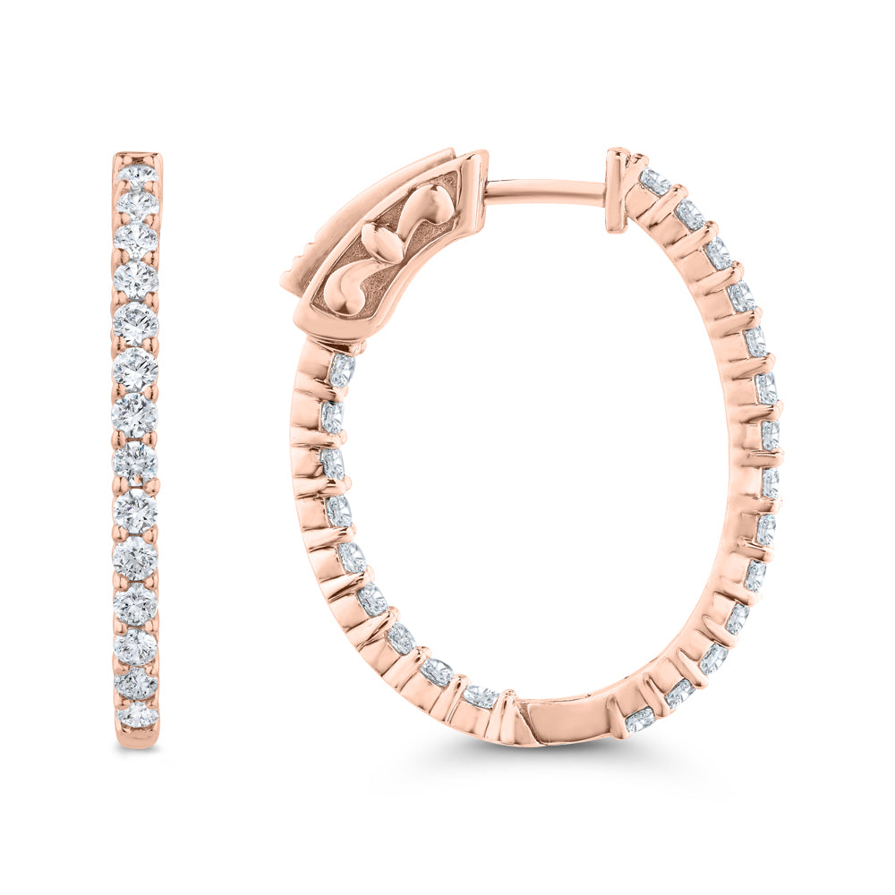 Classic Elongated Lab Grown Inside Out Diamond Hoops