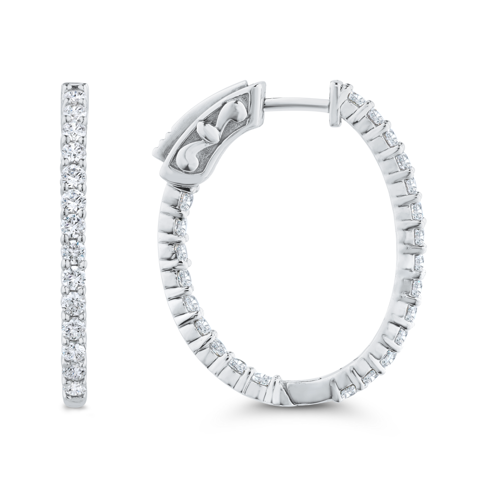 Classic Elongated Lab Grown Inside Out Diamond Hoops