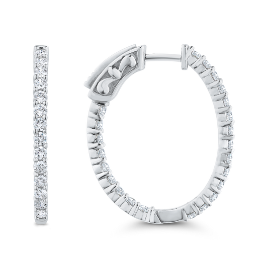 Classic Elongated Lab Grown Inside Out Diamond Hoops