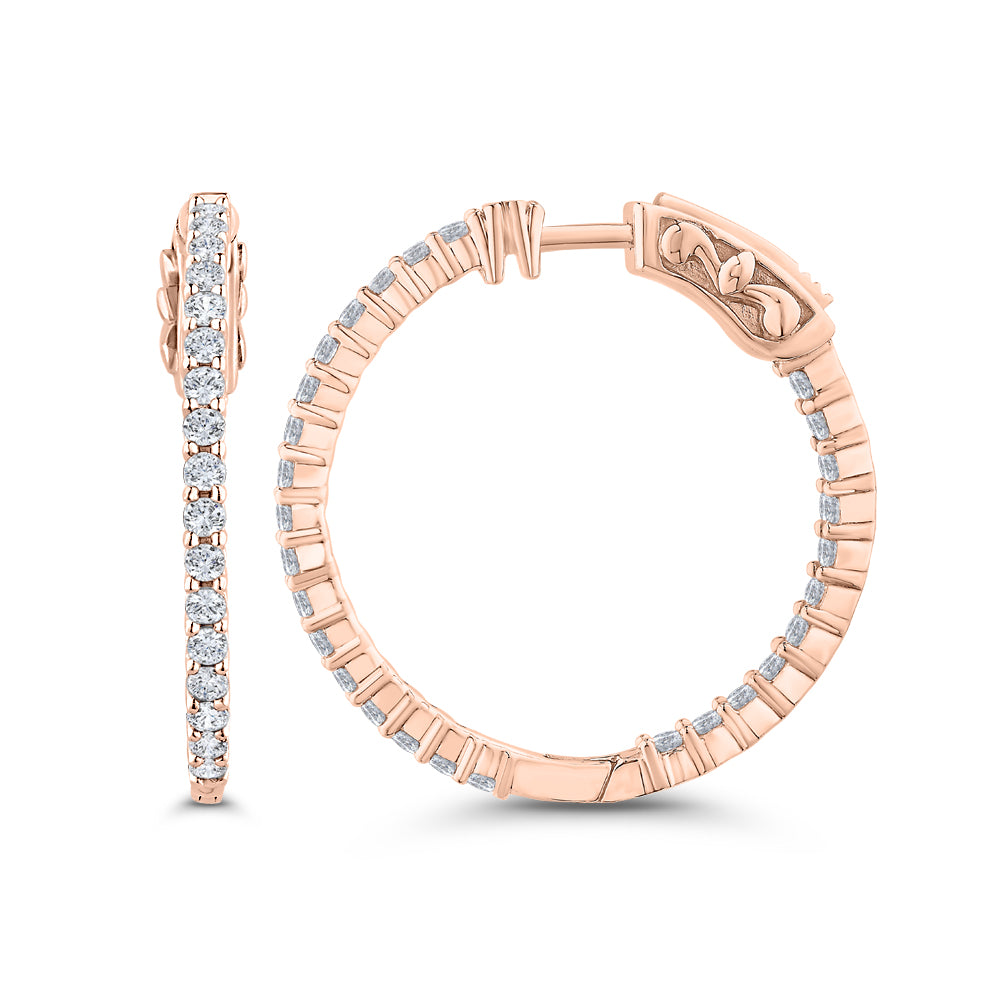 Classic Lab Grown Diamond Inside Out Round Hoops