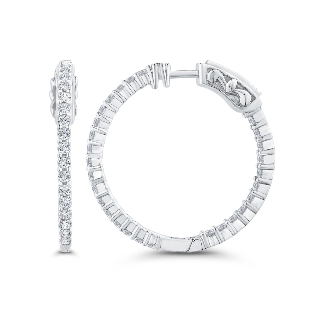 Classic Lab Grown Diamond Inside Out Round Hoops