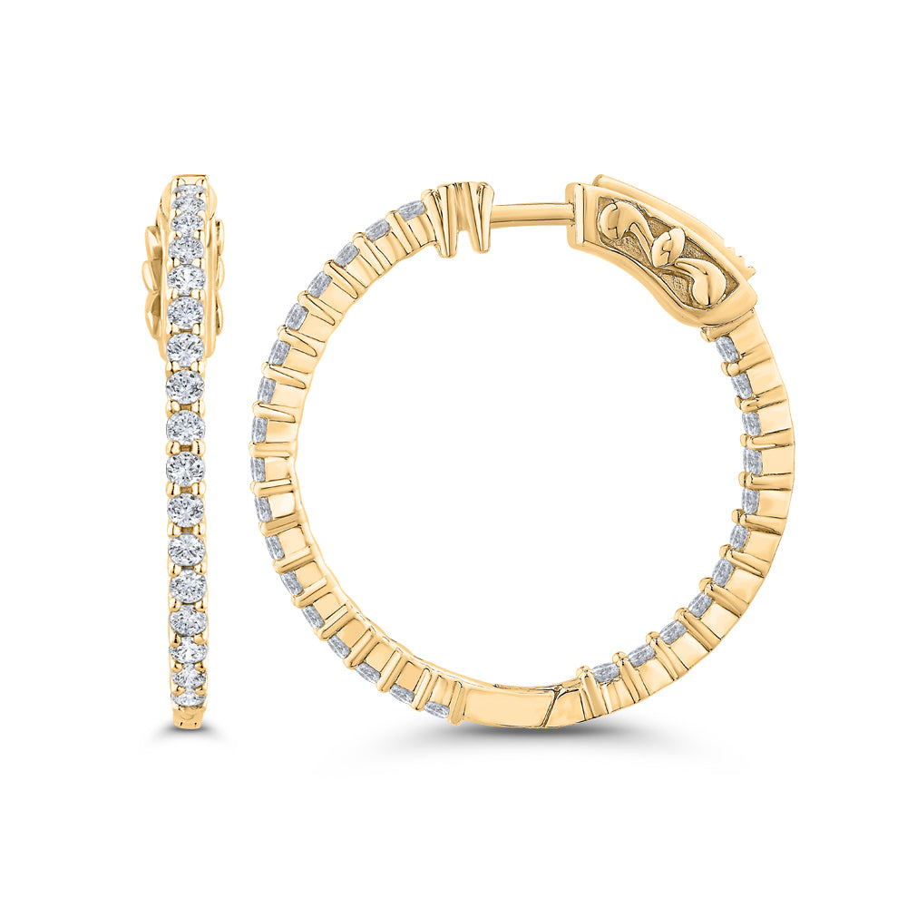 Classic Lab Grown Diamond Inside Out Round Hoops