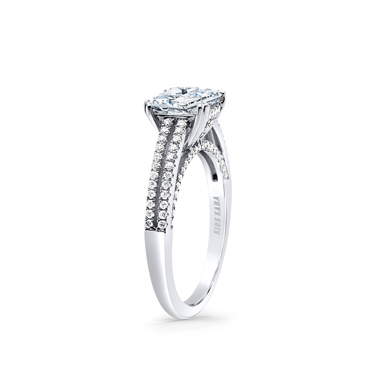 18K White Gold Split Shank Diamond Engagement Ring