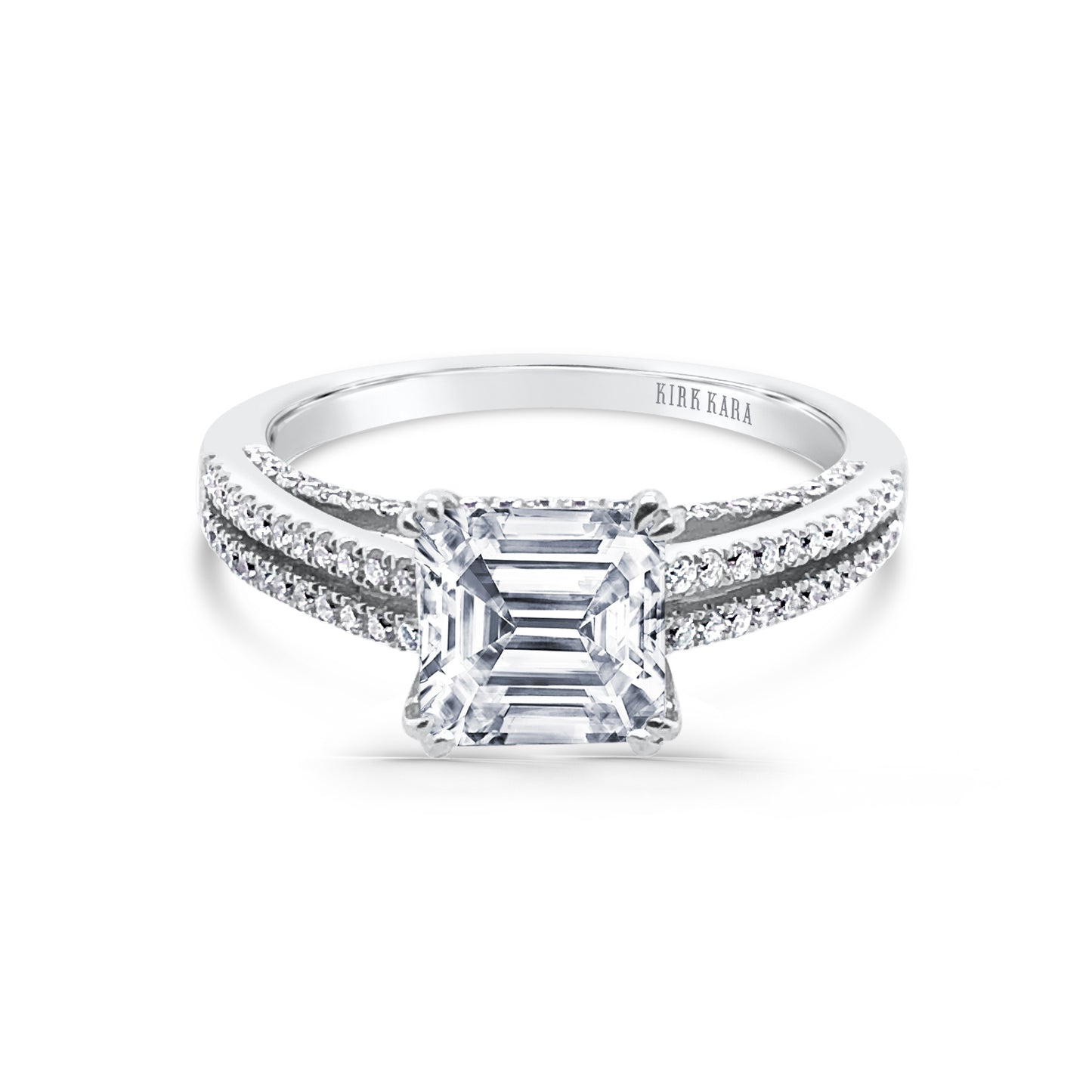 18K White Gold Split Shank Diamond Engagement Ring