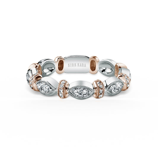 Two Tone Diamond Designer Geometric Bar Wedding Band