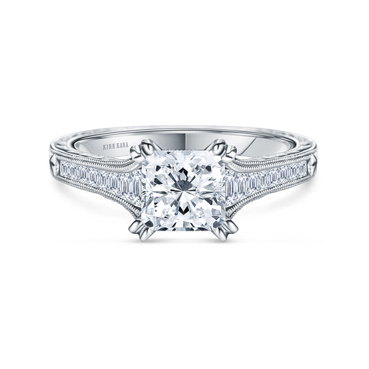 Channel Set Graduated Baguette Diamond Engagement Ring – Kirk Kara