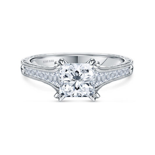 Channel Set Graduated Baguette Diamond Engagement Ring