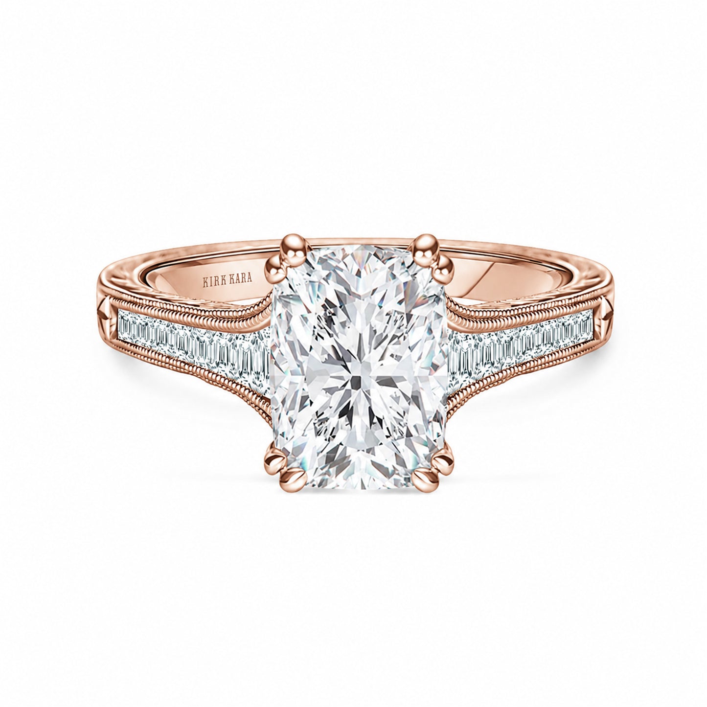 Channel Set Graduated Baguette Diamond Engagement Ring