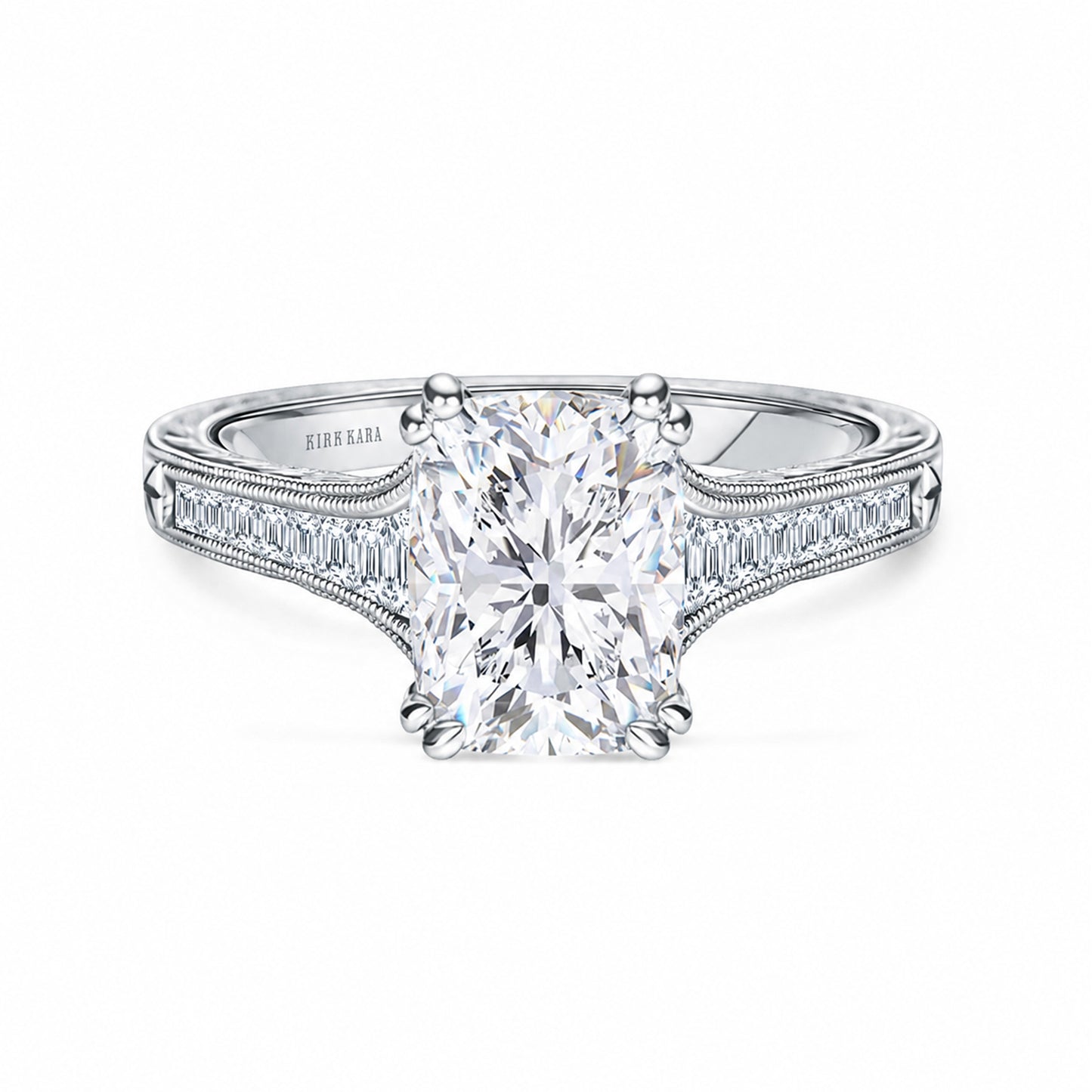 Channel Set Graduated Baguette Diamond Engagement Ring