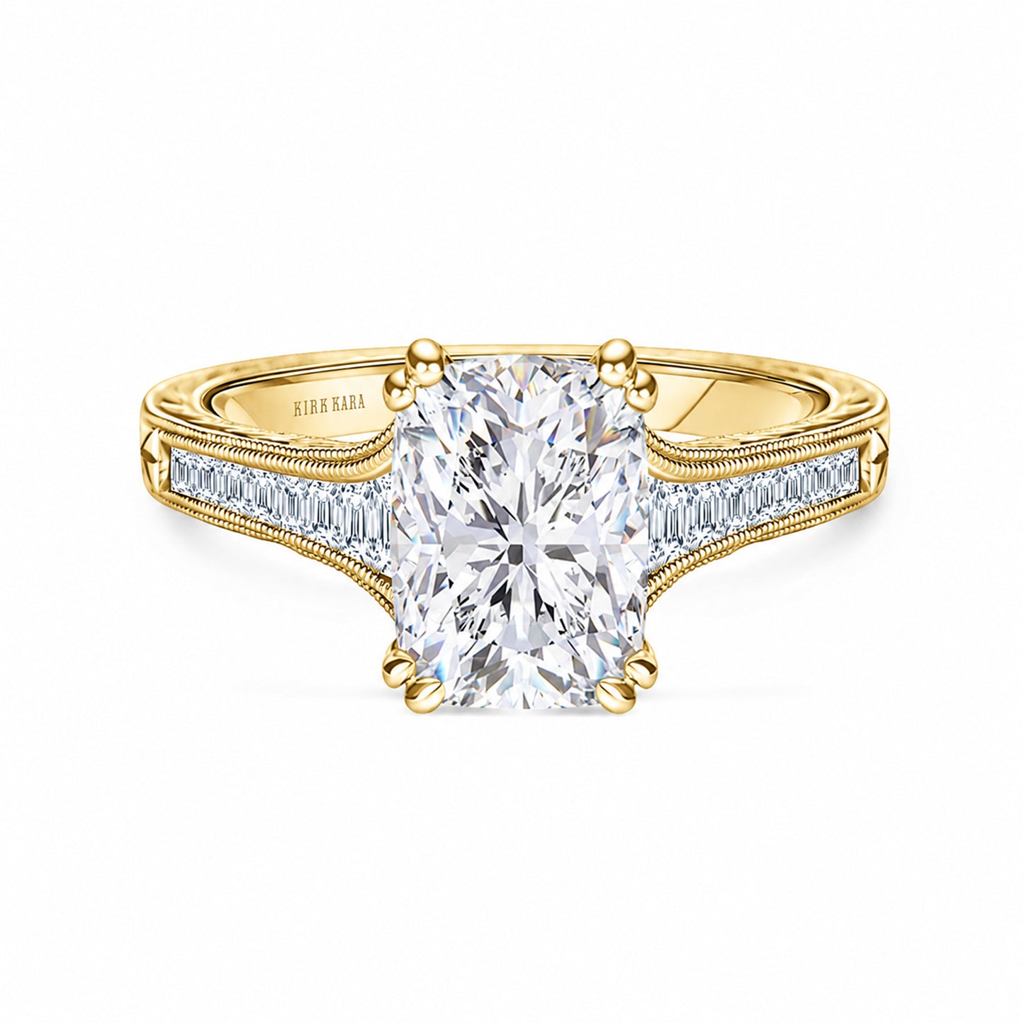 Channel Set Graduated Baguette Diamond Engagement Ring