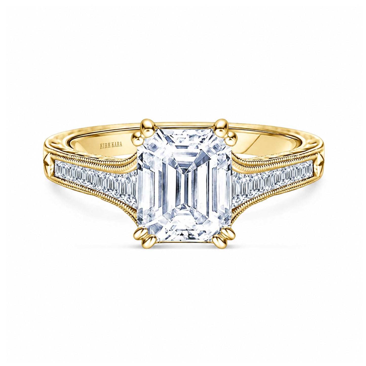 Channel Set Graduated Baguette Diamond Engagement Ring