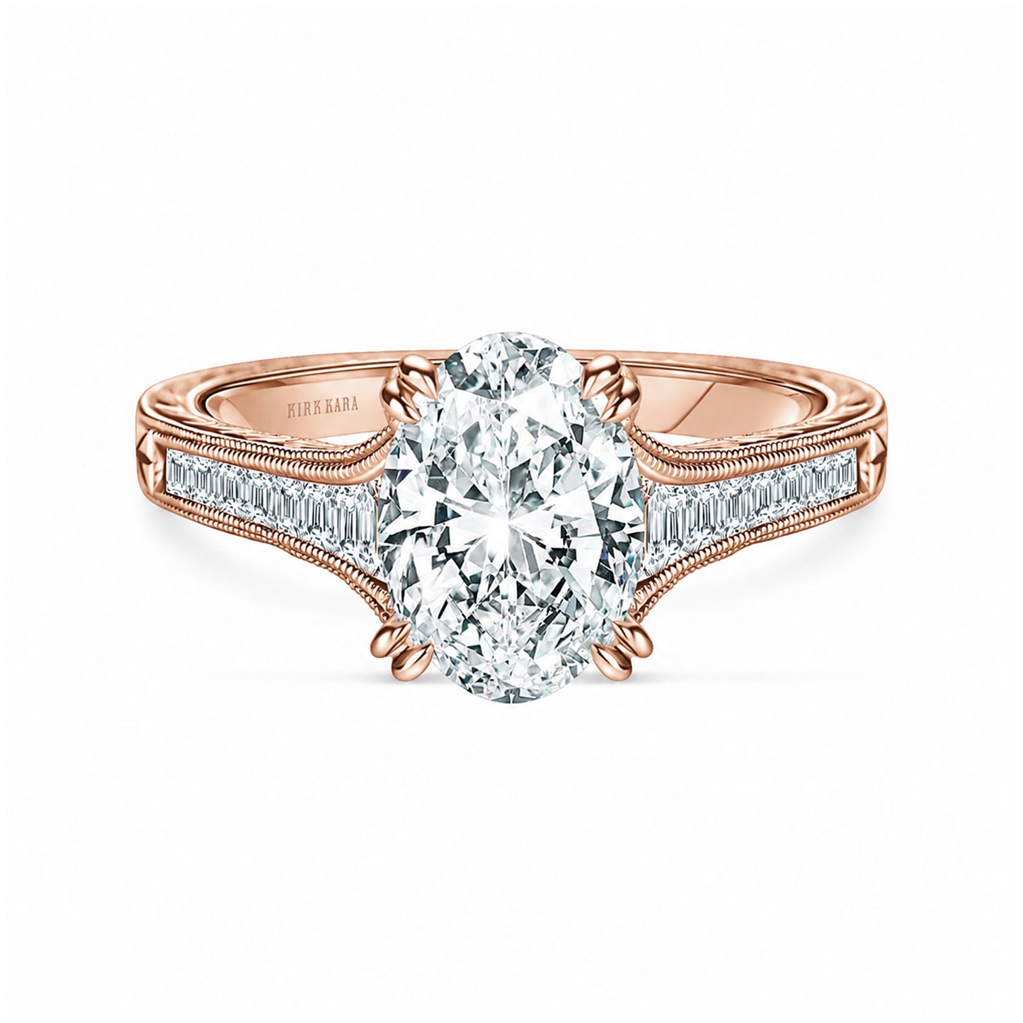 Channel Set Graduated Baguette Diamond Engagement Ring