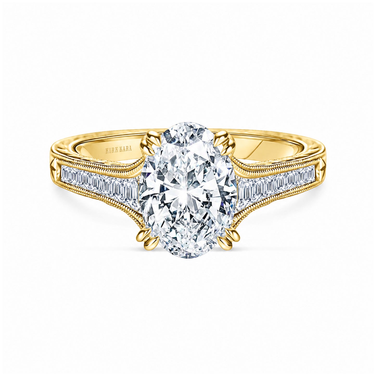 Channel Set Graduated Baguette Diamond Engagement Ring