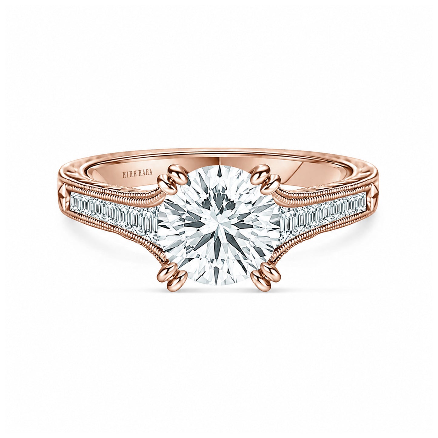 Channel Set Graduated Baguette Diamond Engagement Ring