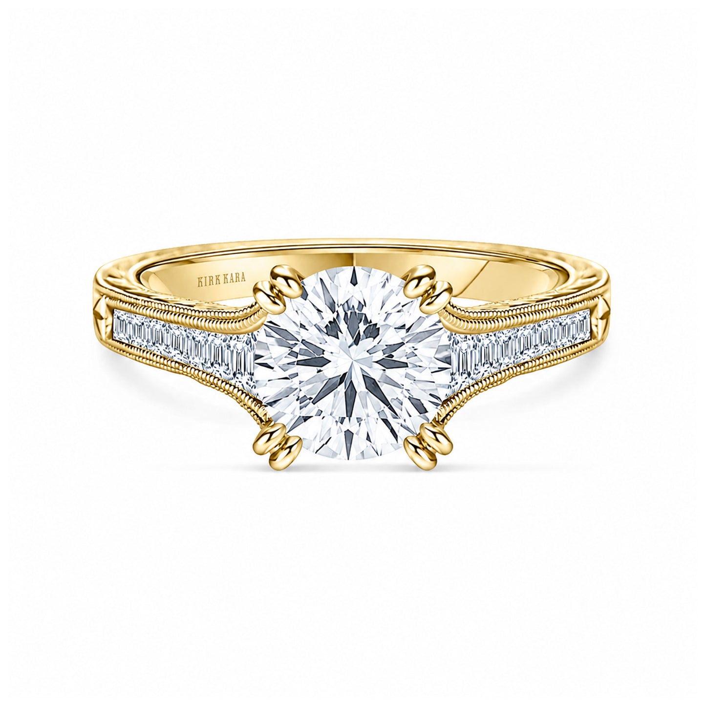 Channel Set Graduated Baguette Diamond Engagement Ring