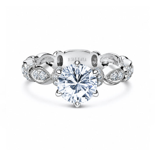 Geometric Link Diamond Solitaire Engagement Ring