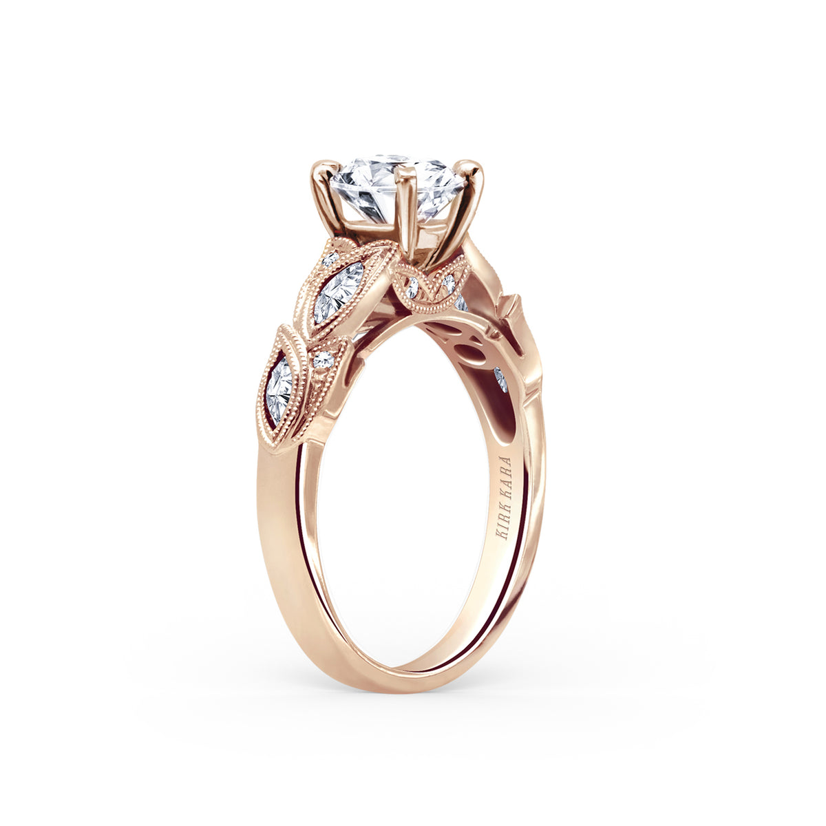 Botanical Floral Marquise Diamond Engagement Ring