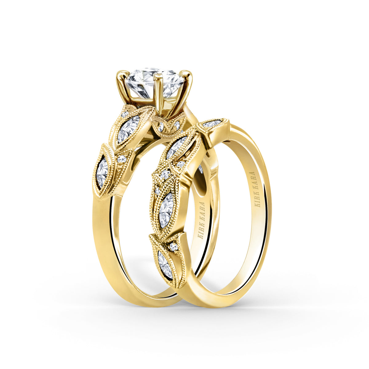 Botanical Floral Marquise Diamond Engagement Ring