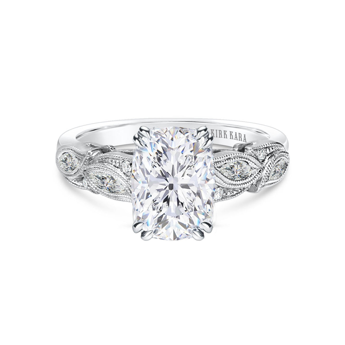 Botanical Floral Marquise Diamond Engagement Ring