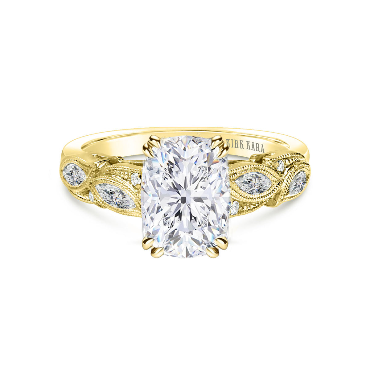 Botanical Floral Marquise Diamond Engagement Ring