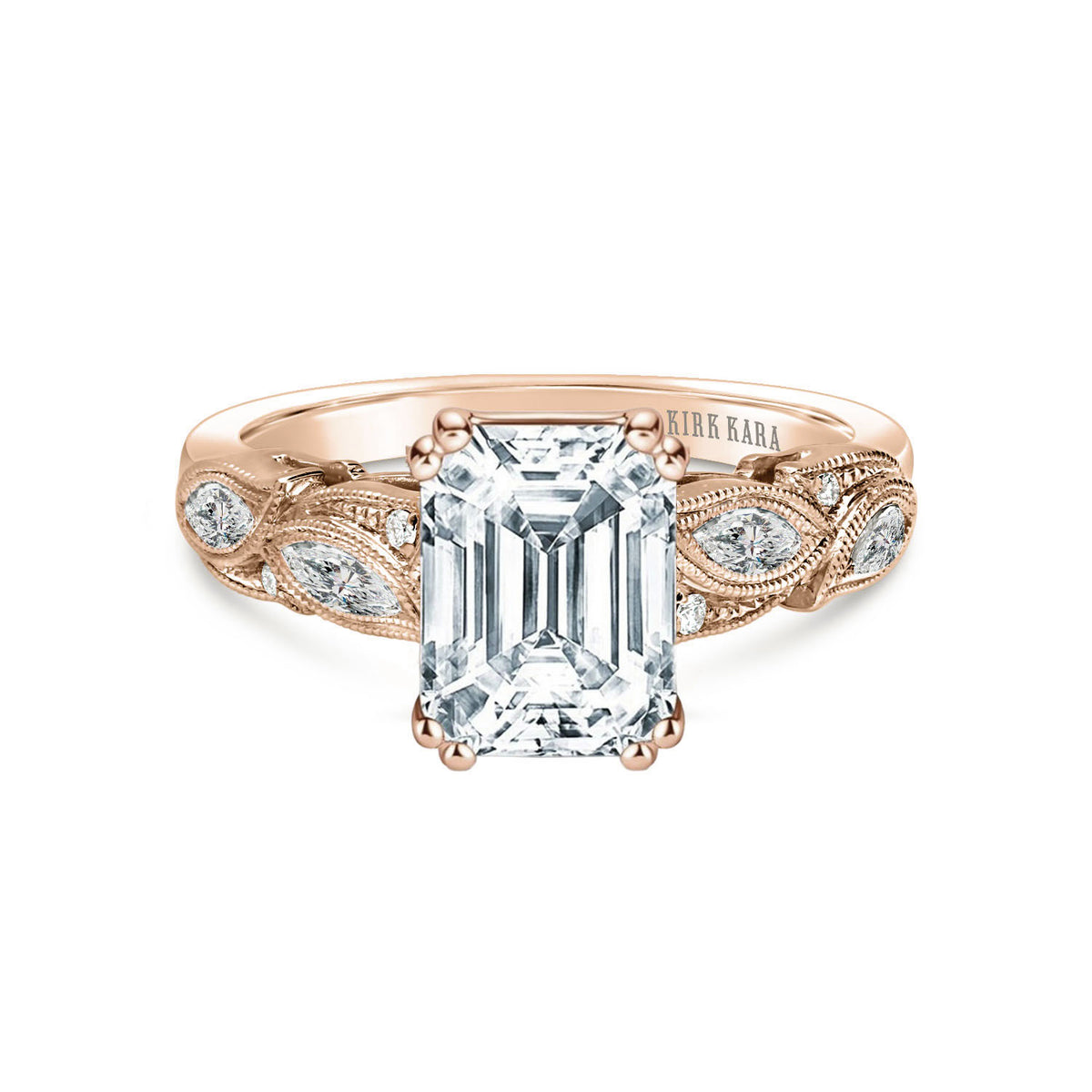 Botanical Floral Marquise Diamond Engagement Ring