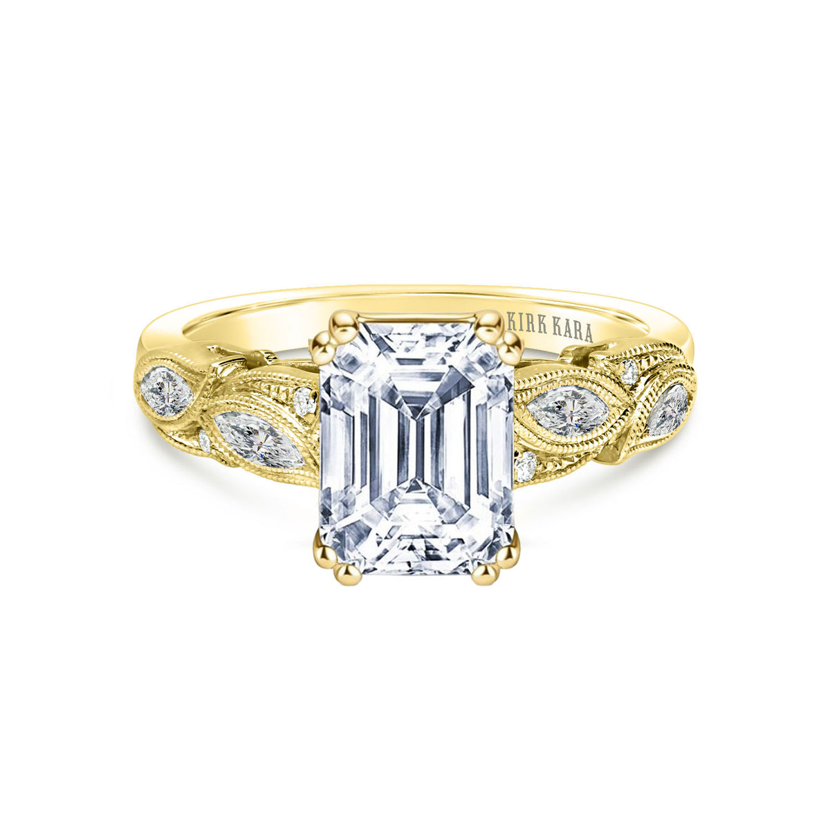 Botanical Floral Marquise Diamond Engagement Ring