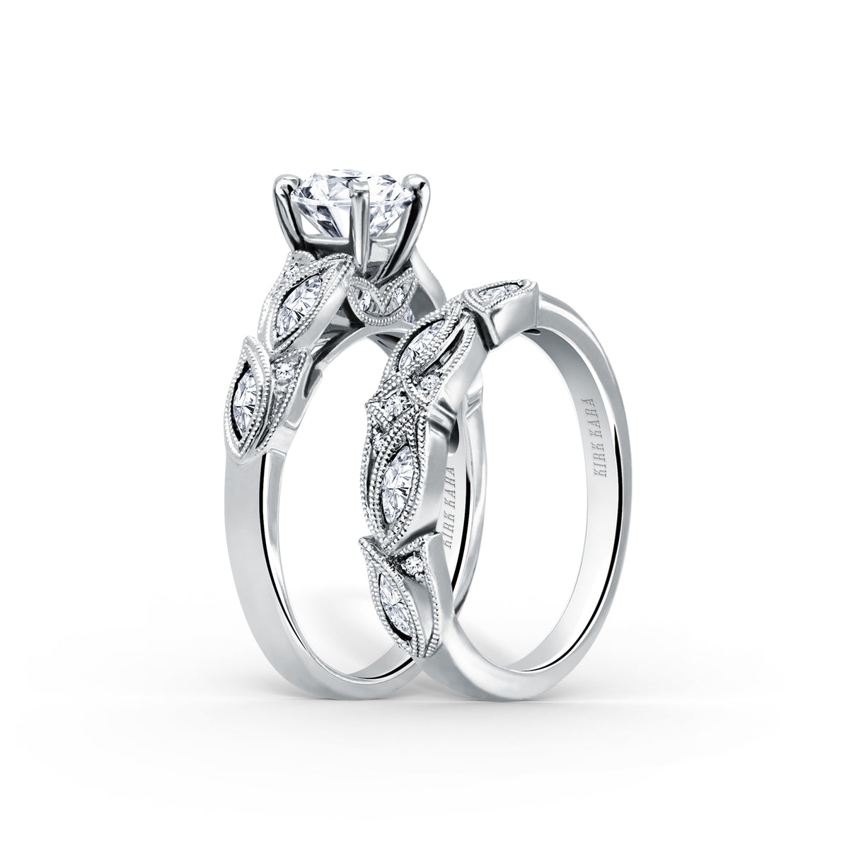 Botanical Floral Marquise Diamond Engagement Ring