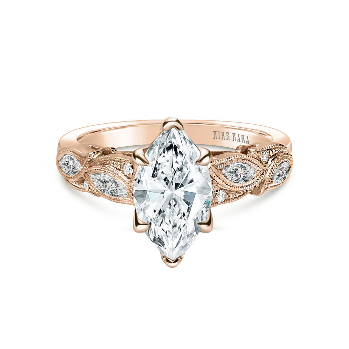 Botanical Floral Marquise Diamond Engagement Ring