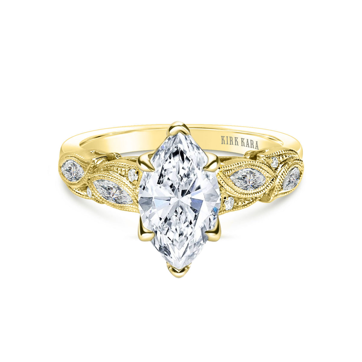 Botanical Floral Marquise Diamond Engagement Ring
