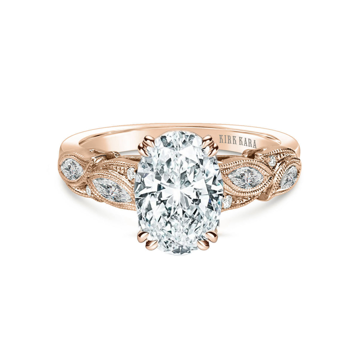 Botanical Floral Marquise Diamond Engagement Ring
