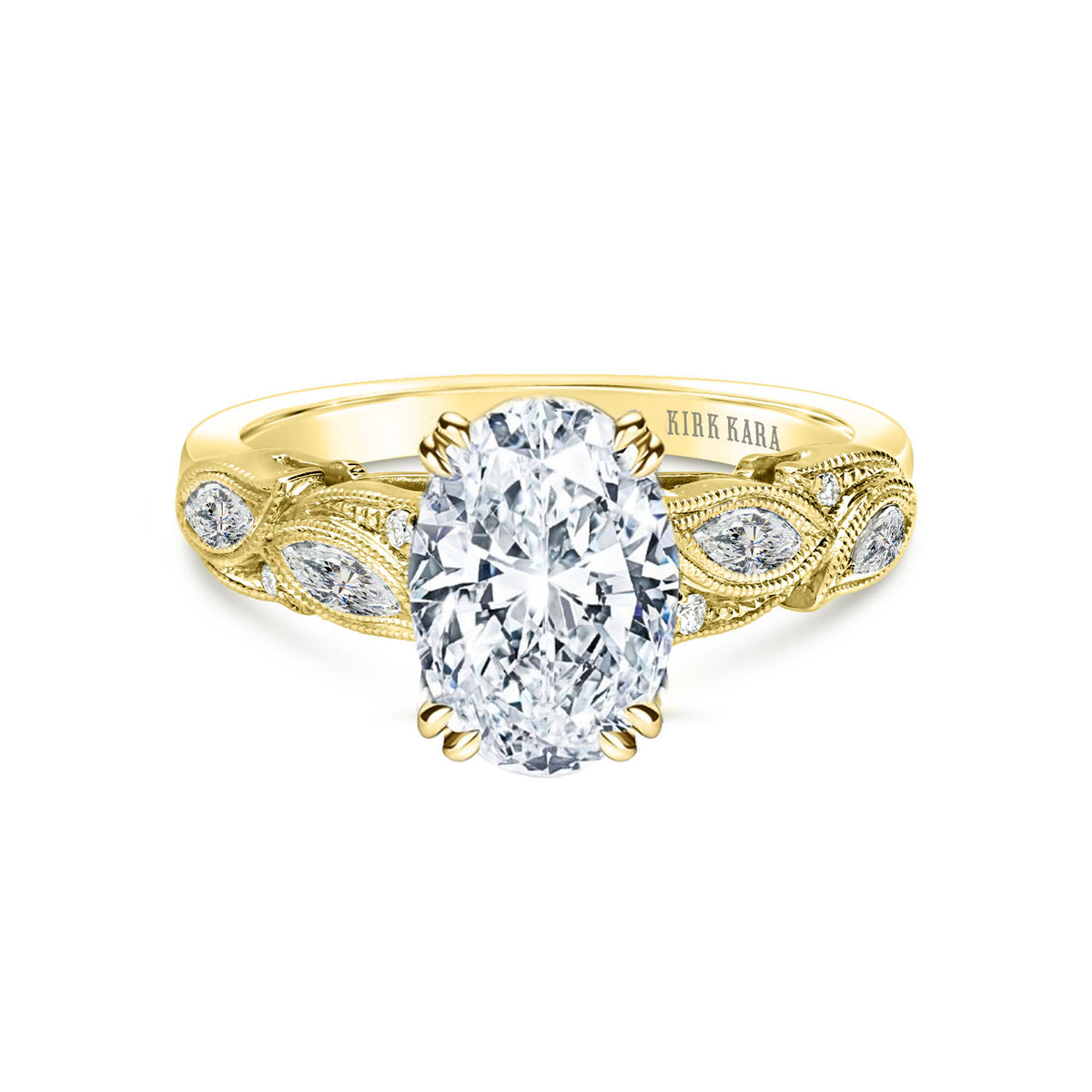 Botanical Floral Marquise Diamond Engagement Ring
