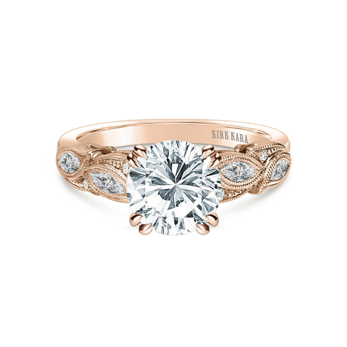 Botanical Floral Marquise Diamond Engagement Ring
