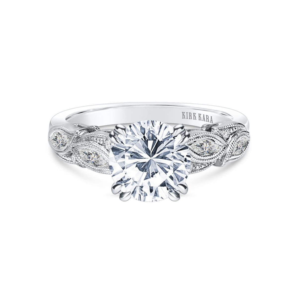 Botanical Floral Marquise Diamond Engagement Ring