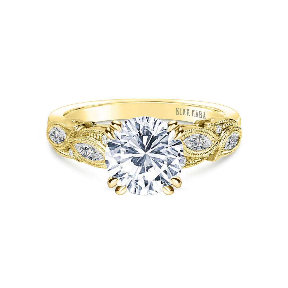 Botanical Floral Marquise Diamond Engagement Ring
