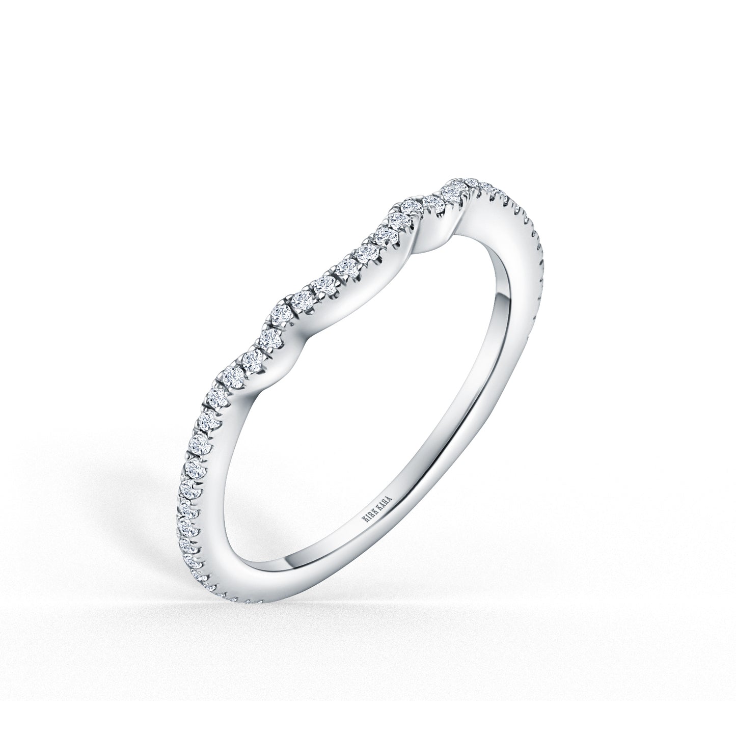 Delicate Curved Diamond Wedding Band