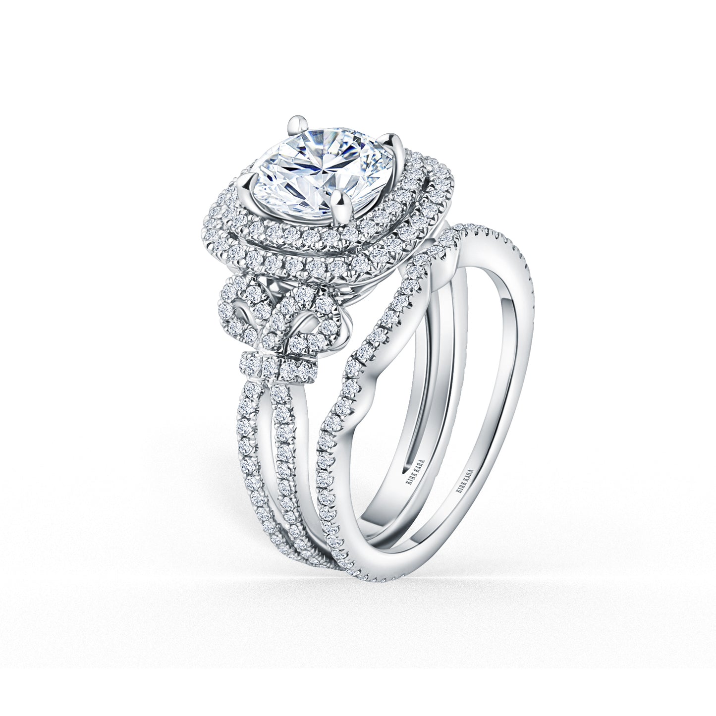 Prong Set Double Halo Diamond Engagement Ring