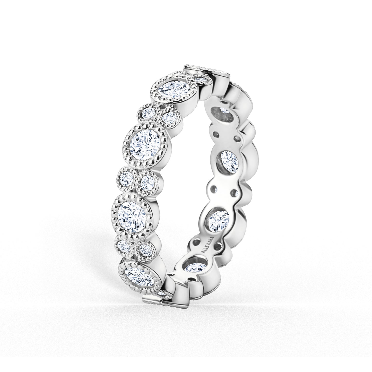 Round Diamond Milgrain Eternity Wedding Band