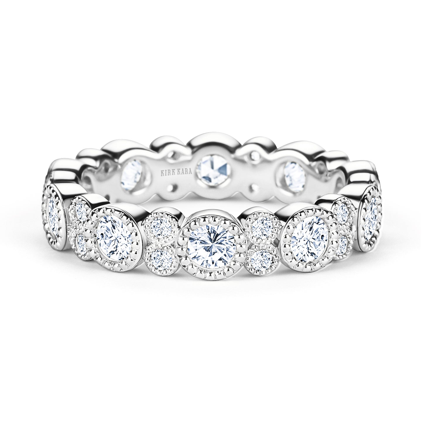 Round Diamond Milgrain Eternity Wedding Band