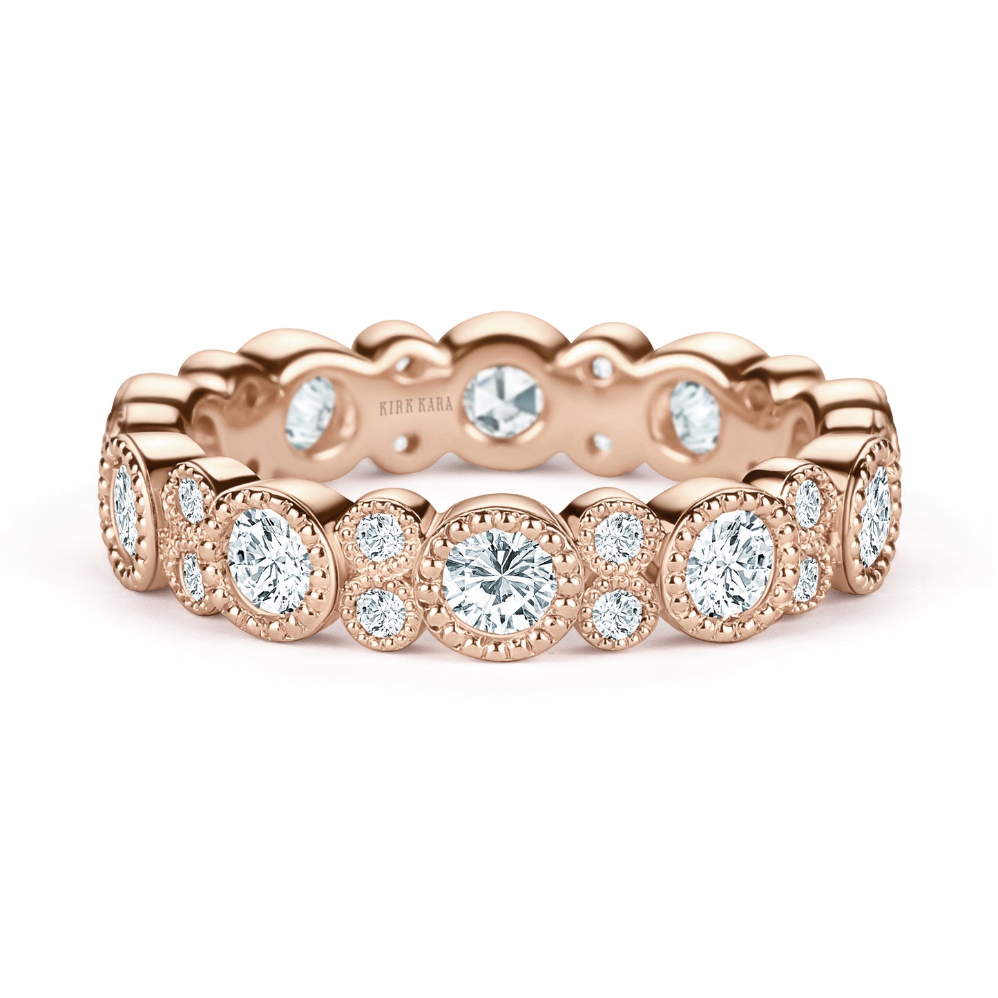 Round Diamond Milgrain Eternity Wedding Band