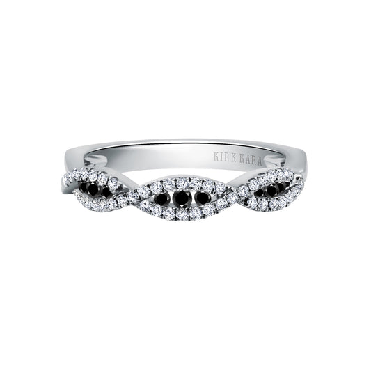 Classic Twist Channel Black Diamond Wedding Band