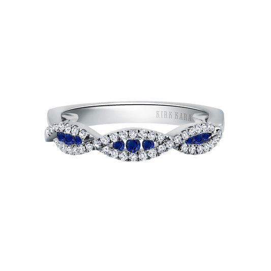 Classic Twist Channel Blue Sapphire Wedding Band