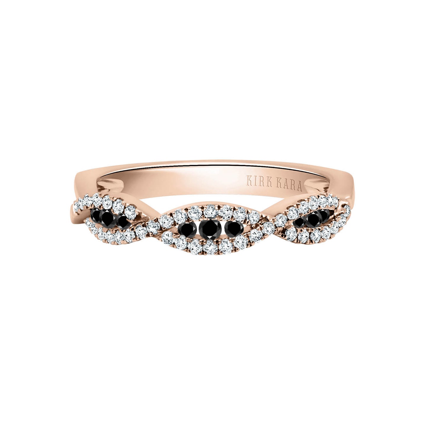 Classic Twist Channel Black Diamond Wedding Band