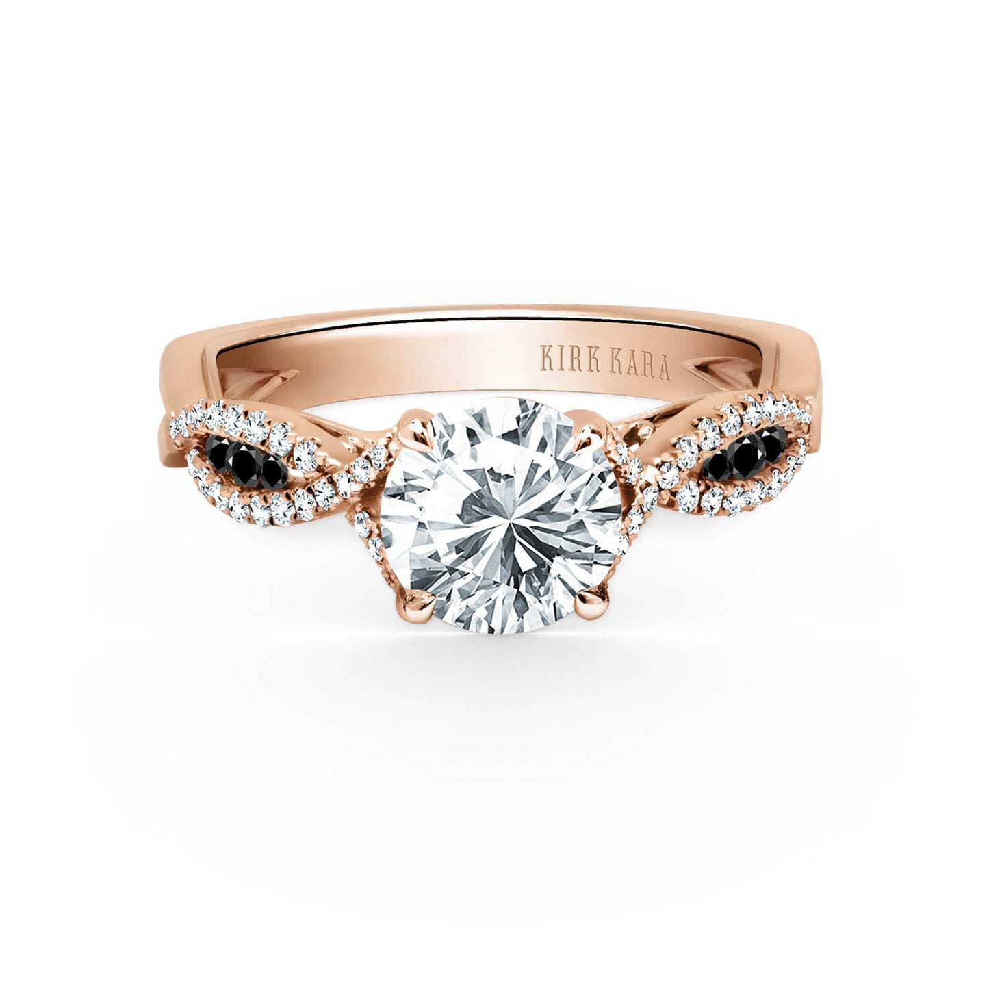Channel Twist Black Diamond Engagement Ring