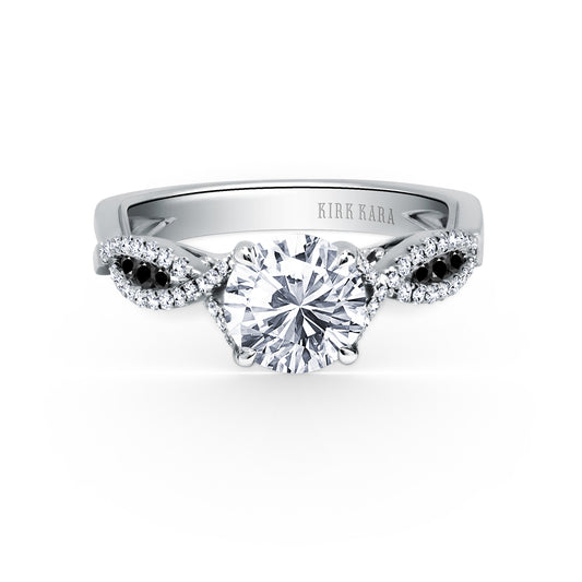 Channel Twist Black Diamond Engagement Ring