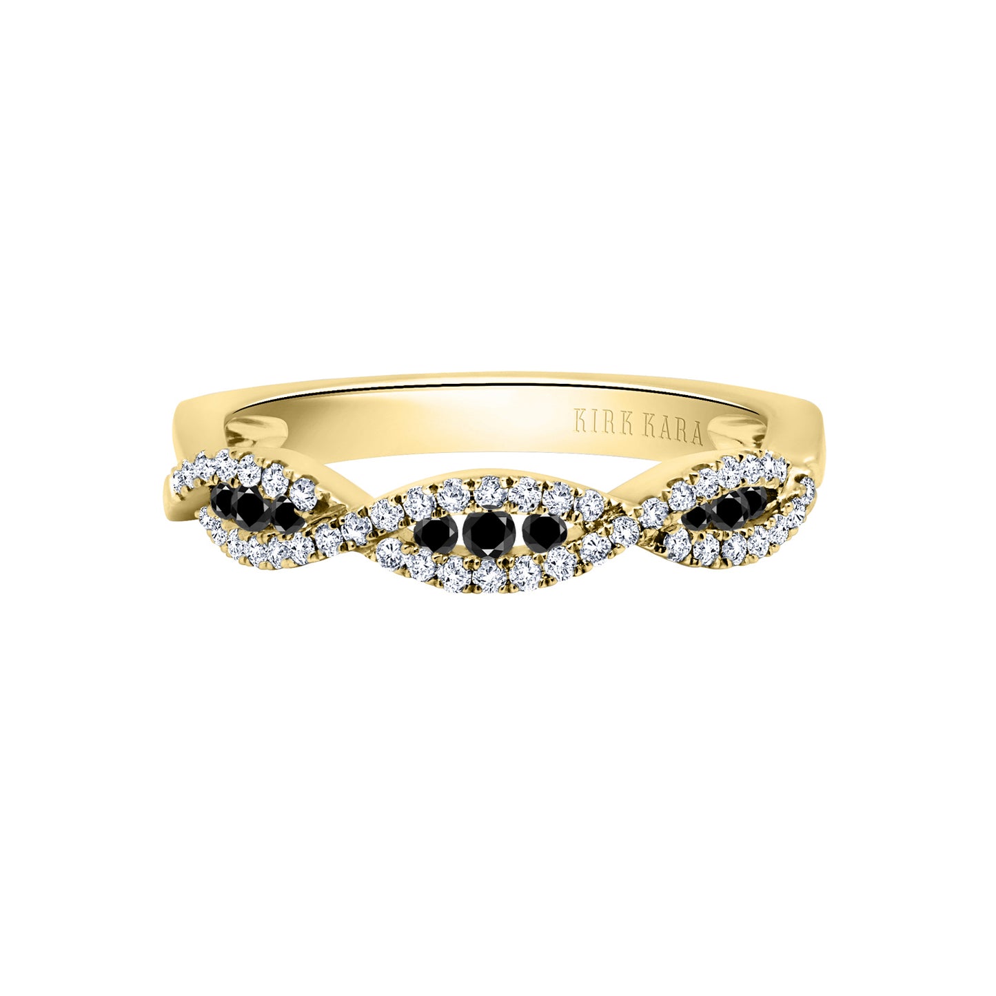 Classic Twist Channel Black Diamond Wedding Band