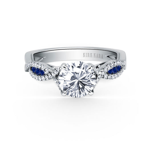 Channel Twist Blue Sapphire Engagement Ring