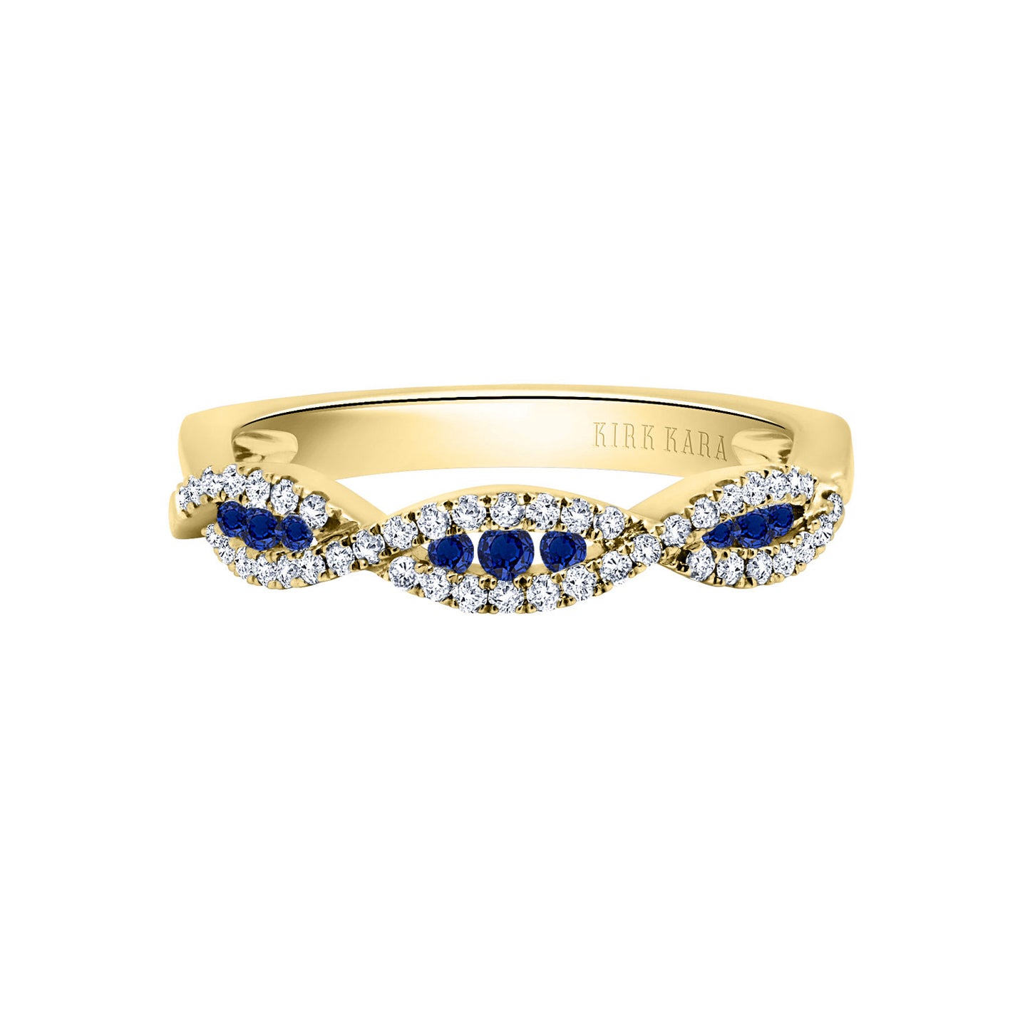 Classic Twist Channel Blue Sapphire Wedding Band