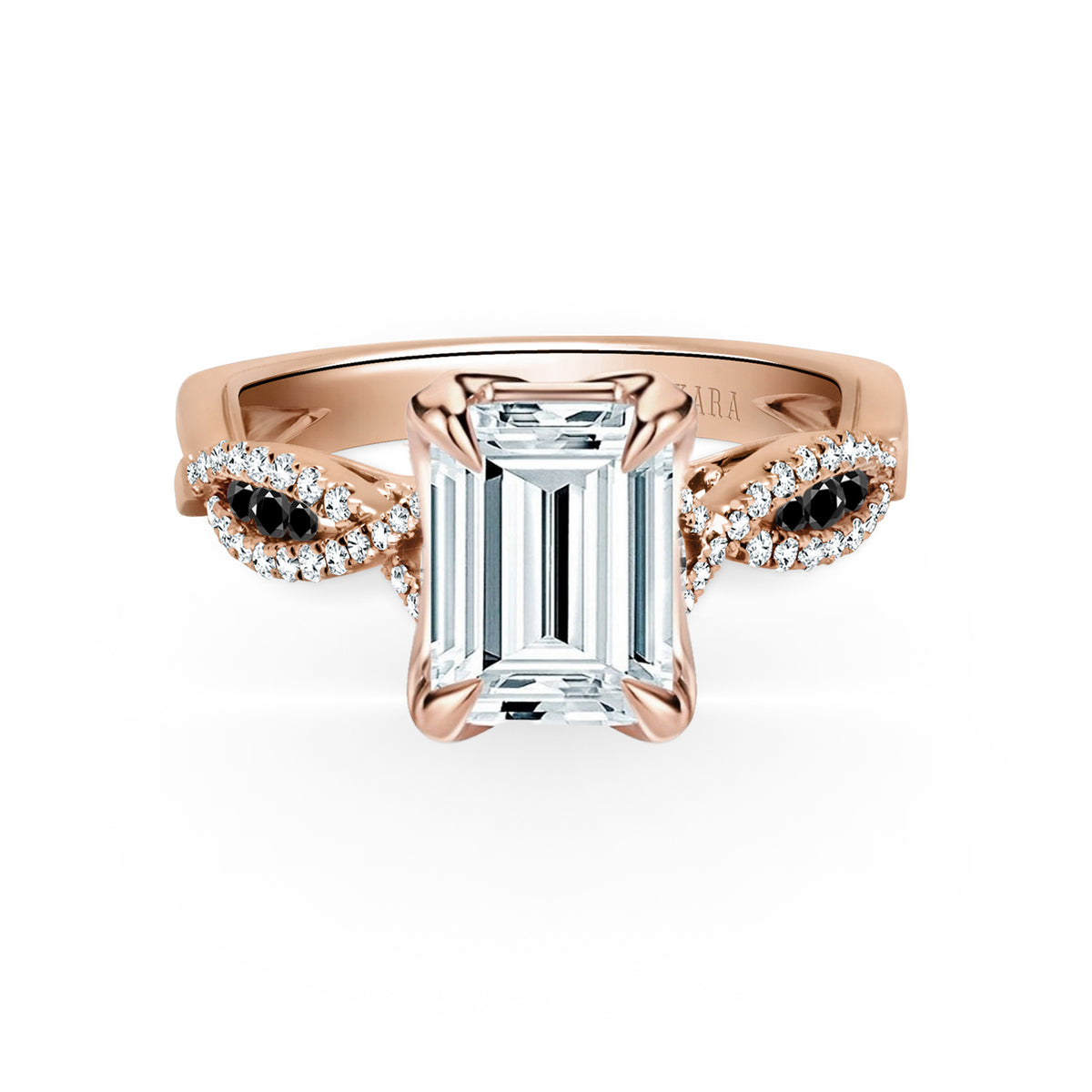 Channel Twist Black Diamond Engagement Ring