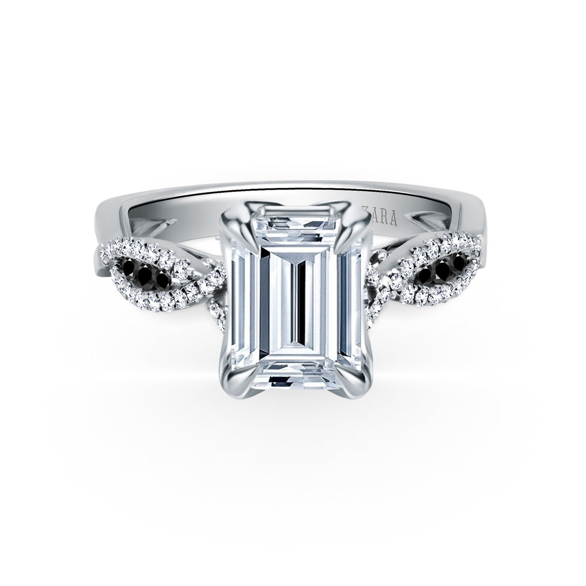 Channel Twist Black Diamond Engagement Ring